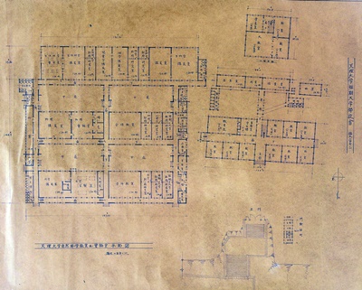 校舎平面図。おそらく短期大学部創設時の1950年の図面と思われる