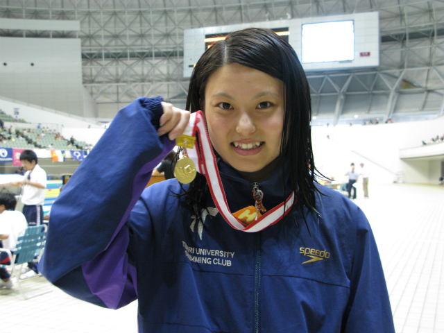 最終日に100ｍ平泳ぎに続いて200ｍ平泳ぎでも優勝した横谷。