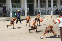 モアウォ小学校でのドッジボール指導